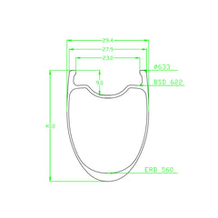 FL40/50 Max 와이드 림 로드 브레이크 휠 「내폭 23 mm] 